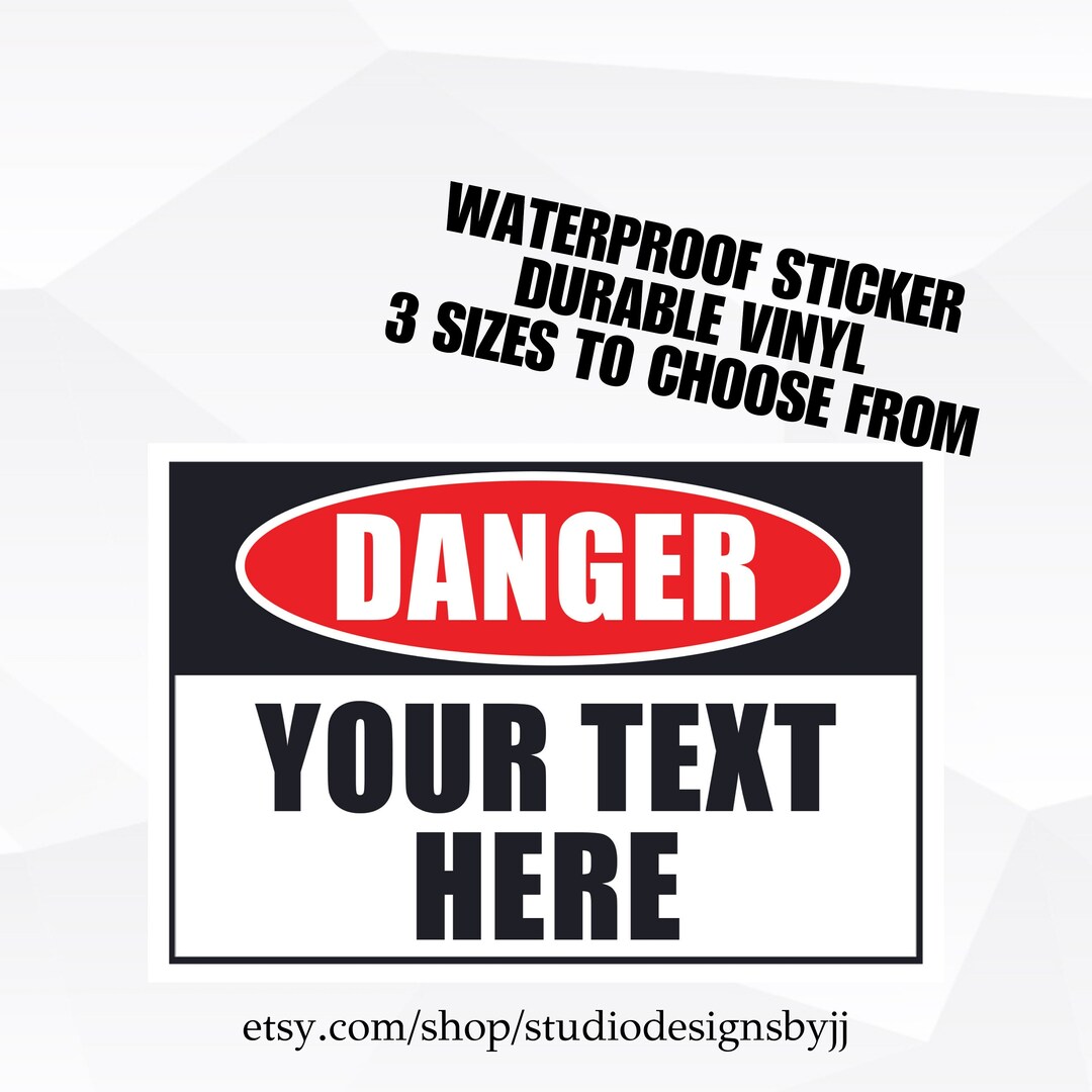 Custom Danger | Waterproof Vinyl Die Cut | Laptop Decal | Tumbler ...