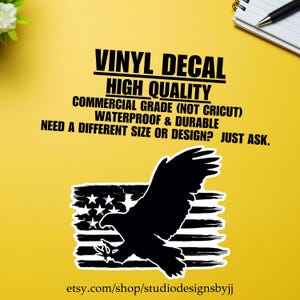 American pride distressed black flag eagle waterproof vinyl decal American Flag USA tumbler laptop decal American Sticker Red White Blue