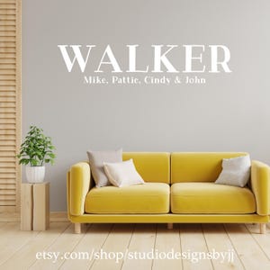 Custom giant family vinyl wall art giant family name large last name vinyl large vinyl decal large last name wall art custom vinyl lettering