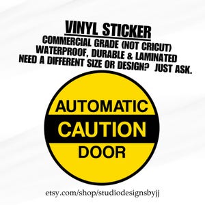 Automatic door caution health care doctor door sign for hospital caution sign warning sticker for door caution decal for automatic door