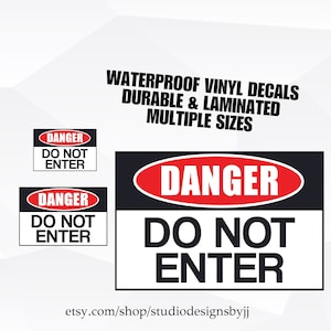 Do Not Enter Sticker Danger Sign Decals for Business Danger Signs for Door Decals to Keep Out Sticker
