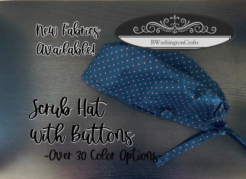 Scrub Hat with Buttons Bild 1