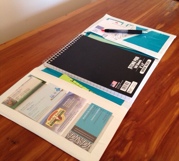 Items similar to Blue And White Duct Tape Organization Folder on Etsy