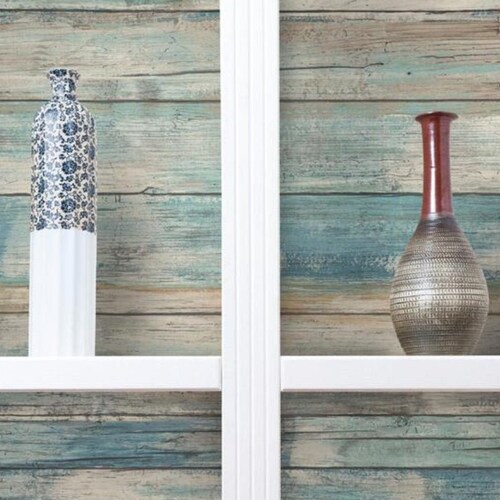 Weather Worn Blue Shiplap Wallpaper Removable Peel Stick Etsy