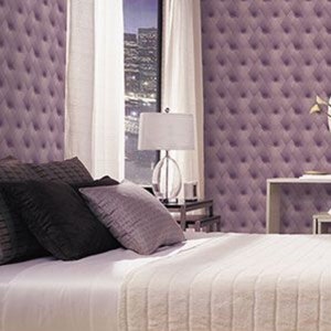Lavendel Leder Tapete - Lila Tufted Harlekin Badezimmer Wand, modernes Büro Dekor, Teen Girl Violet Schlafzimmer - Lotte LL29573
