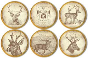 Rustic Deer Drawer Pull Set, Hunting Cabinet Knobs, Etched Illustration Art, Lodge Home Bar, Country Cabin Furniture 815X9 #1 R2
