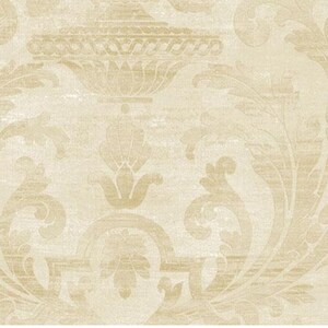 Mid Century Damask Wallpaper - Worn Urn Floral Tapestry Look, Distressed Vintage Victorian, Shabby Aged Antique - Sold By The Yard SM30359so