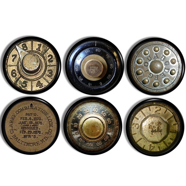 Ensemble de boutons de commode à cadrans de sécurité antiques, traction de tiroir d'armoire industrielle vintage, vieille poignée de meubles Steampunk, bureau Mancave rustique 815Z8 #1