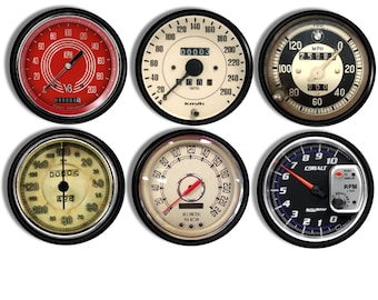 Old Speedometer Cabinet Knob Set, Antique Car Drawer Pulls, Man Cave Vintage Automotive, Modern Industrial Meter Furniture Handle 119A1 #4