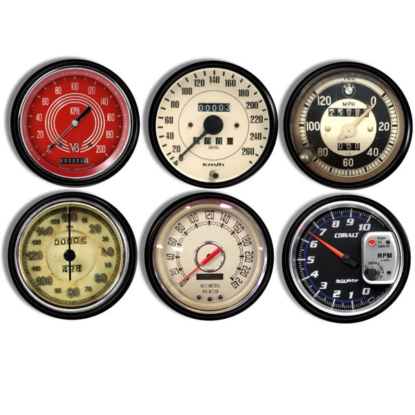 Old Speedometer Cabinet Knob Set, Antique Car Drawer Pulls, Man Cave Vintage Automotive, Modern Industrial Meter Furniture Handle 119A1 #4