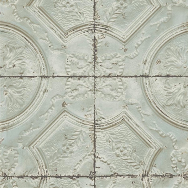 Antique Pressed Tin Tile Wallpaper, Vintage French Victorian Ceiling, Rustic Worn Country Farmhouse Backsplash - By The Yard 3115-12432so