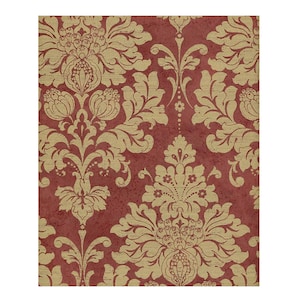 Baroque Trellis Damask Wallpaper, Antique French Victorian, Ornate Royal Rococo, Gold Metallic 18th Century Gothic - 12"x9" Sample MD29416so