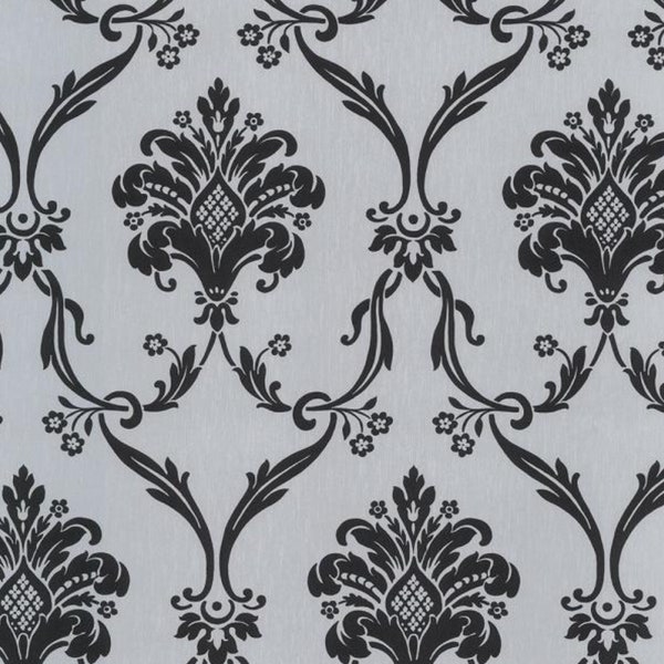 Classic Contemporary Damask Wallpaper, Regal Floral Leaf Scroll, Large Modern Metallic Trellis, Dramatic Feature Wall -By The Yard CS27371so