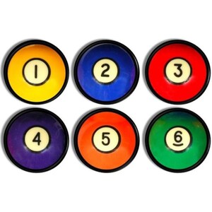 Billiard Ball Cabinet Knobs • Pool Table Drawer Pulls • Game Room Hardware • Basement Recreation Room Decor • Man Cave Bar • 915B1 #1 Q.