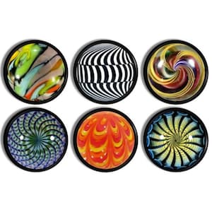 Kaleidoscope Cabinet Knobs • Murano Inspired Drawer Pulls • Optical Illusion Hardware • Psychedelic Retro Mod Swirl Art • 815Z13 #2 Q.