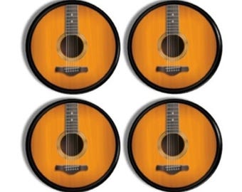 Acoustic Guitar Cabinet Knobs • Music Lover Drawer Pulls • Unique Musician Gift • Studio Furniture Hardware • Teen Band Room • 325A1 #2.