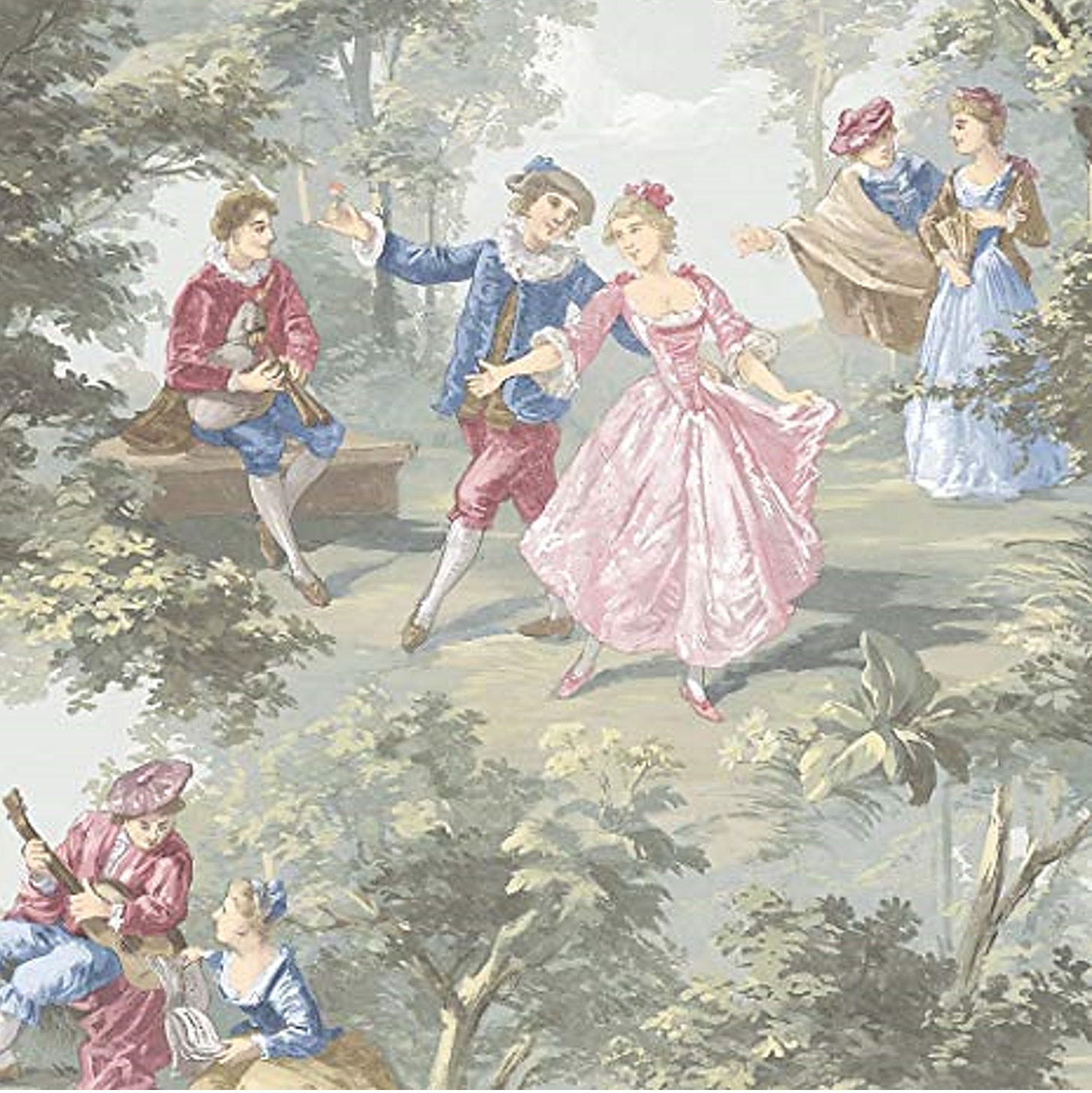 French Botanical Watercolour Mural Komar Floral La Maison Wall Mural
