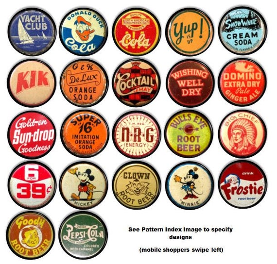 Vintage Soda Pop Bottle Cap Kitchen Cabinet Knobs Retro Etsy