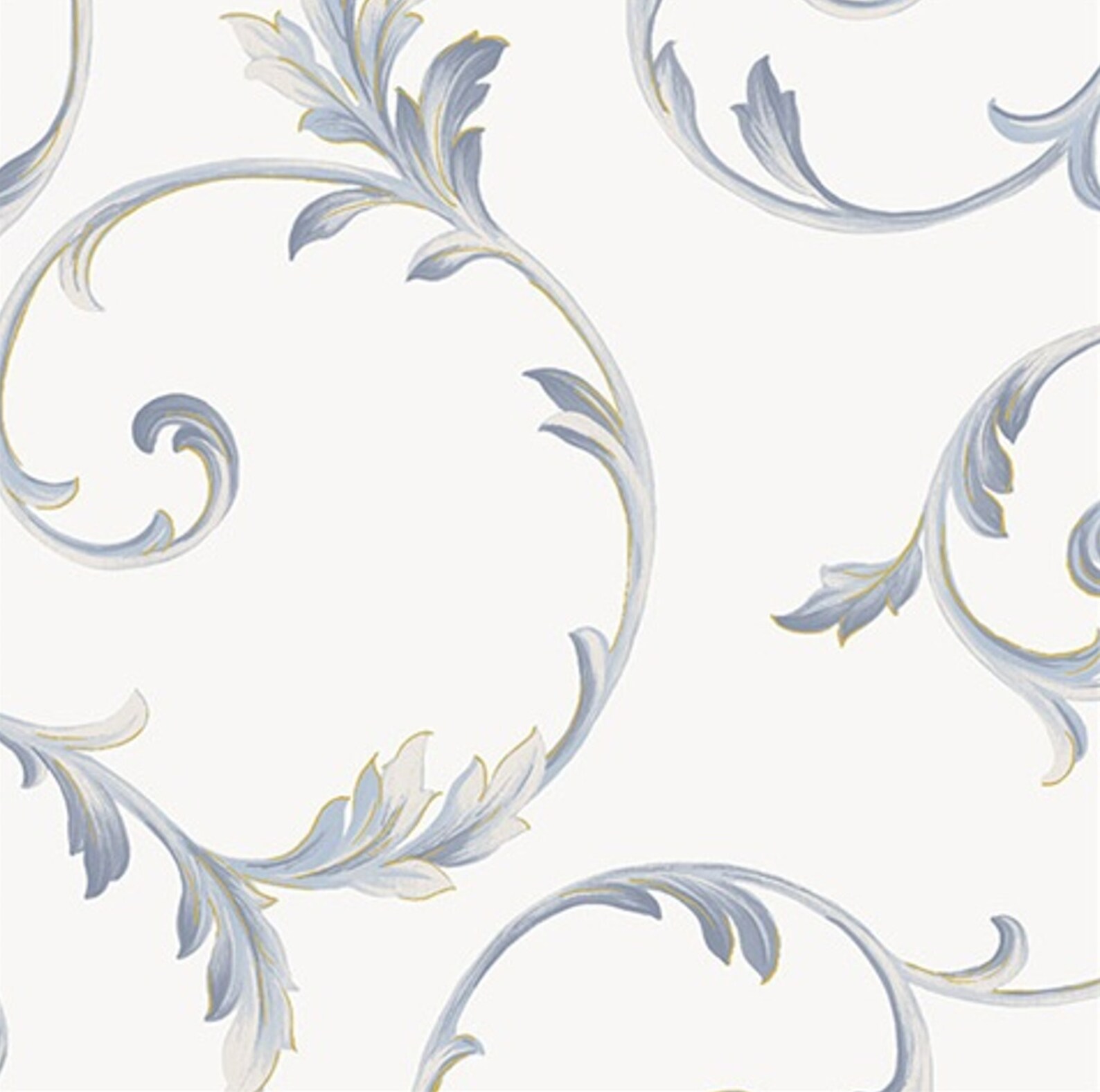 Navy Acanthus Leaf Scroll Wallpaper Old World Tuscan Dining - Etsy