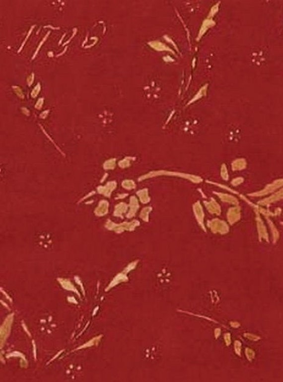 Red Gold Japanese Floral Wallpaper Modern Oriental Dining Room Asian Script Bedroom Decor Faded Leaf Botanical Stamp By The Yard Yr9572