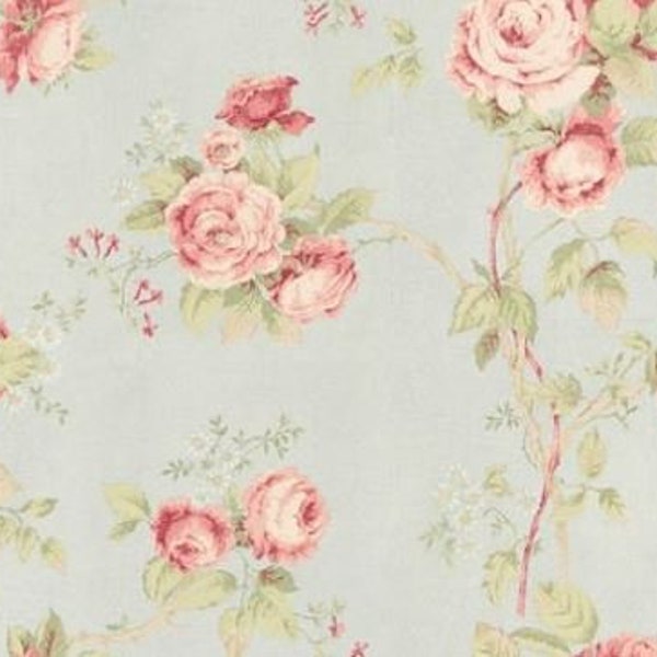 Faded Vintage Cabbage Rose Wallpaper – Distressed French Cottage, Weathered Farmhouse Floral, Shabby Flower Nursery - 12x9" Sample CG28815so
