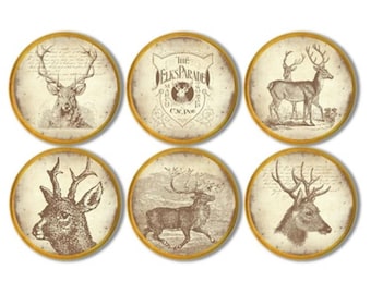 Rustic Deer Drawer Pull Set, Hunting Cabinet Knobs, Etched Illustration Art, Lodge Home Bar, Country Cabin Furniture 815X9 #1 R2.
