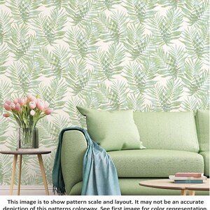Tropical Palm Print Wallpaper Large Allover Watercolor Tree - Etsy