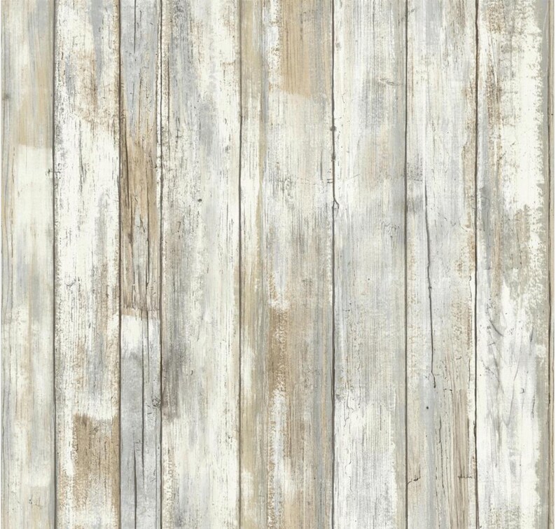 Faded Light Barnwood Wallpaper Peel Stick Distressed Wood | Etsy