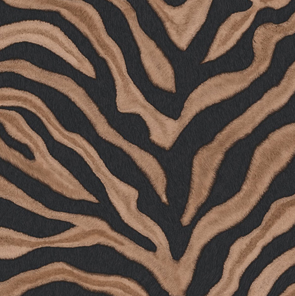Realistic Black Zebra Stripe Wallpaper Faux Fur Pelt Etsy