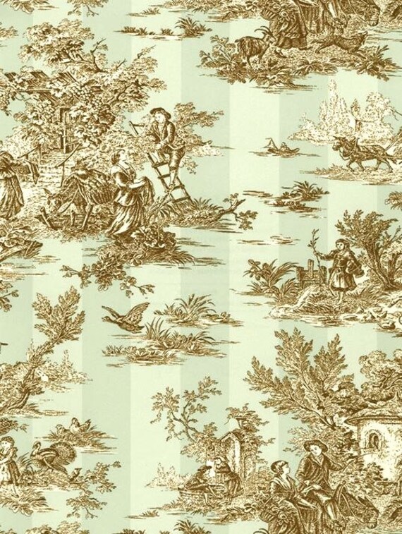 French Countryside Pastoral Toile De Jouy Wallpaper Vintage Etsy