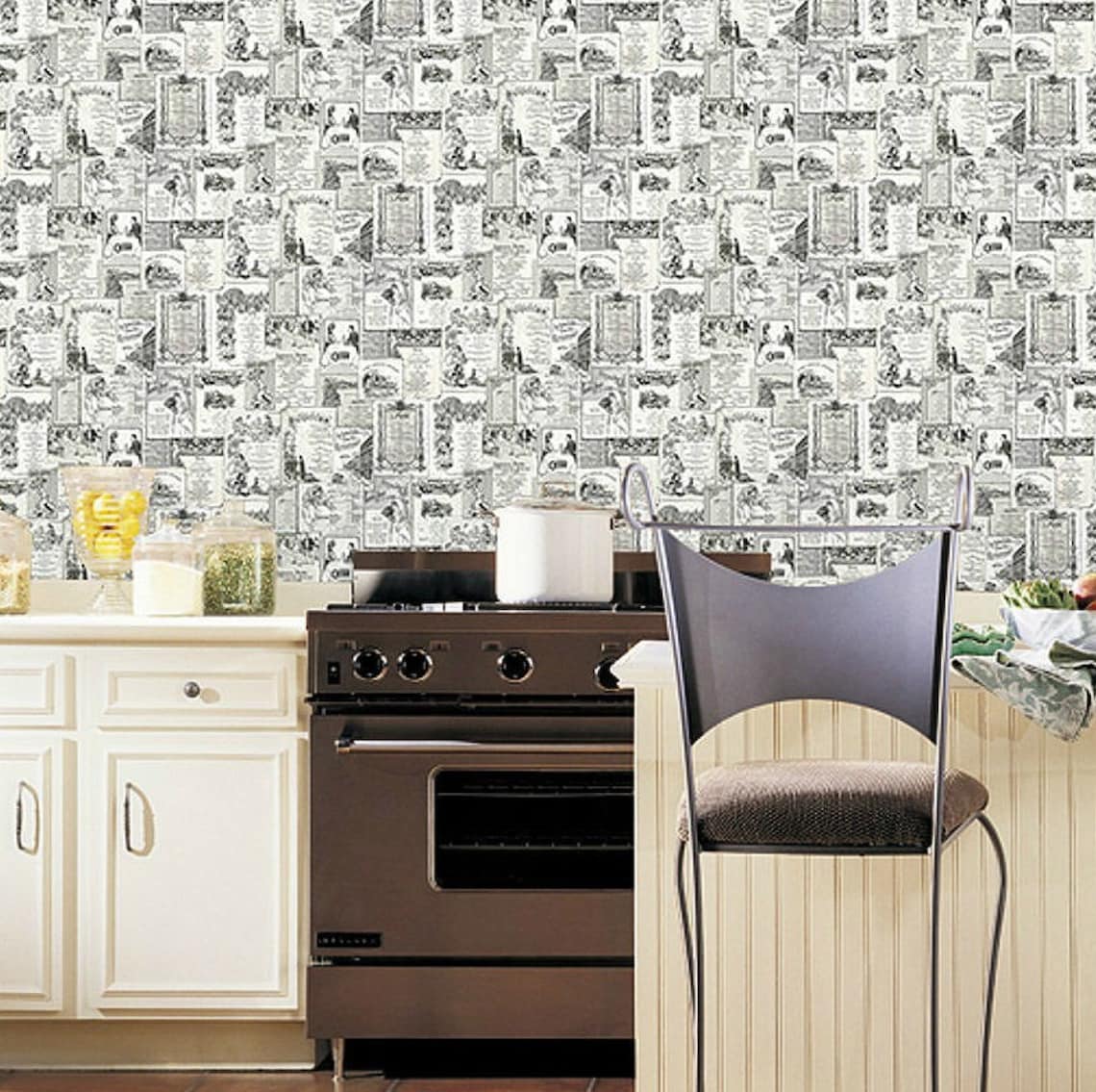 Vintage Country French Kitchen Wallpaper Paris Café Menu - Etsy