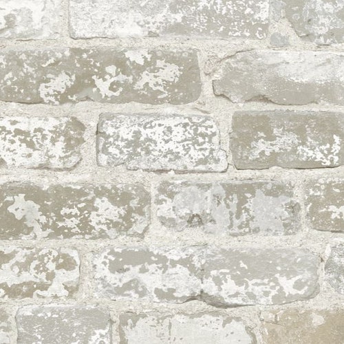 White Brick Peel Stick Wallpaper Gray Stone Kitchen Backsplash Etsy