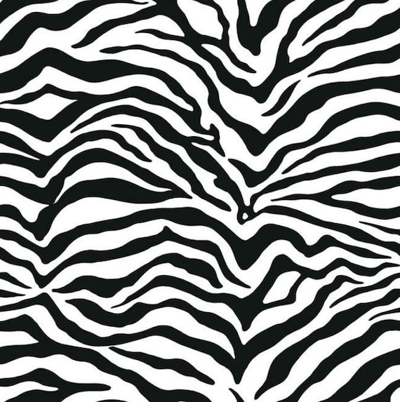 Classic Zebra Stripe Print Wallpaper Black White Glam Bedroom