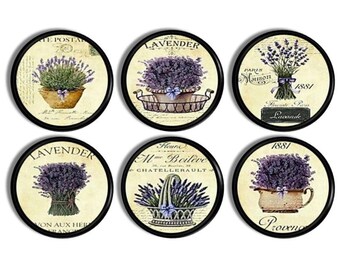 French Lavender Flower Bouquet Cabinet Knobs, Shabby Chic Country Cottage, Farmhouse Laundry Drawer Pull, Decorative Door Handle 816Q10 R2.