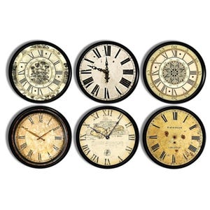 Antique Clock Theme Door Knobs, Vintage Office Cabinet Drawer Pulls, Old Steampunk Furniture, Victorian Timepiece 816K20 R2.