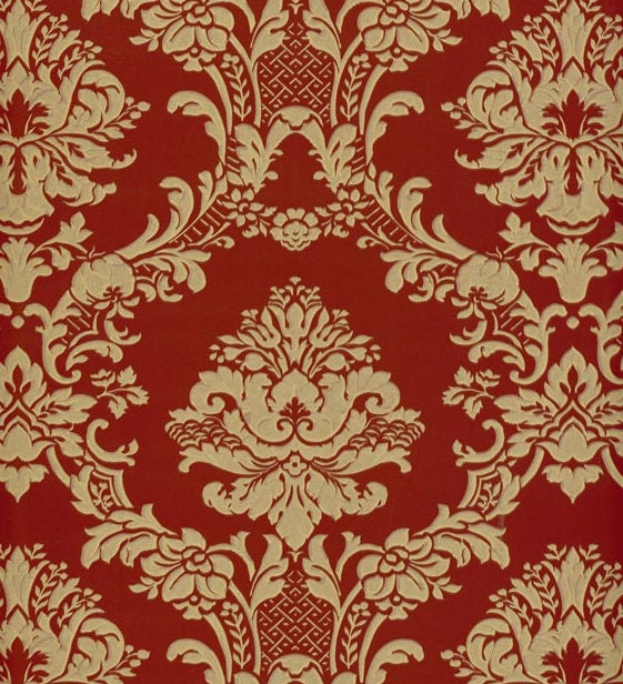 Red cheap patterned wallpaper