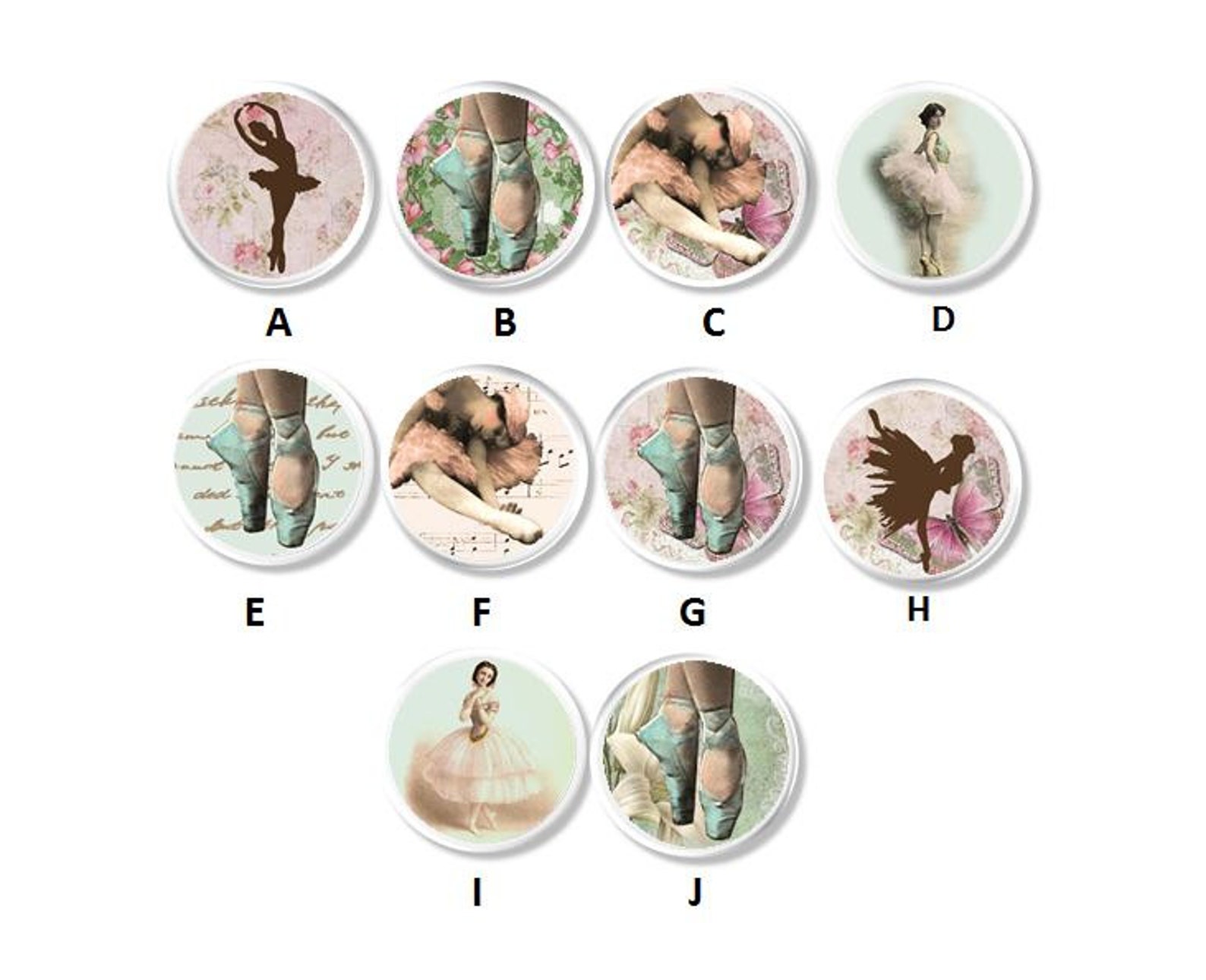 ballet dancer drawer pulls - teal, pink, ballerina, shoes, dancing, girl room, bedroom, dance studio - furniture knob, cabinet d