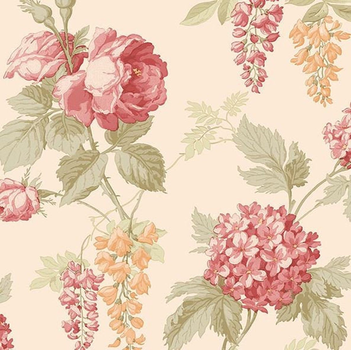 Shabby Chic Floral Wallpaper Romantic Victorian Garden Room Etsy