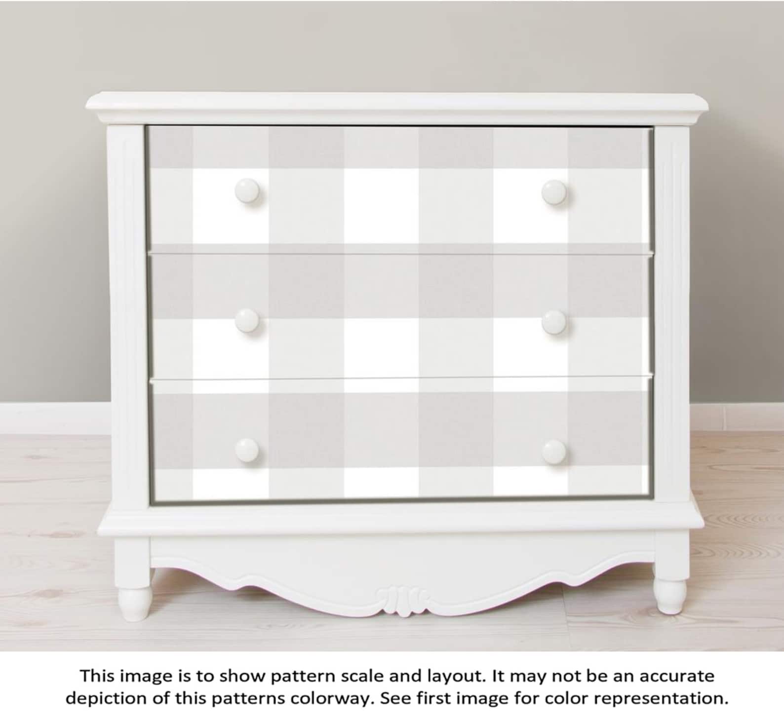 Large Gingham Print Wallpaper Light Gray Buffalo Check Etsy