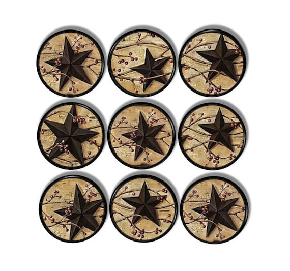 Black Barn Star Dresser Knob Farmhouse Primitive Drawer Etsy