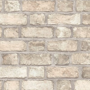 Beigefarbene Backsteintapete, Vintage französisches Bauernhausküchenwanddekor, wiedererlangtes Wandbild - 30,5 x 23,5 cm Muster - RH37516so