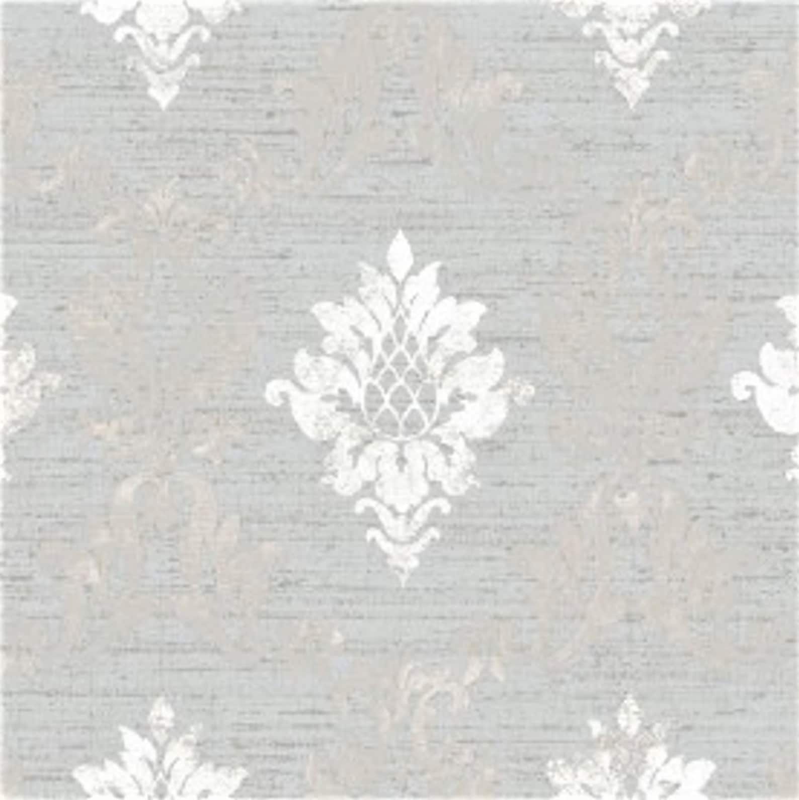 Floral Damask Wallpaper Modern Vintage Distressed Metallic Etsy