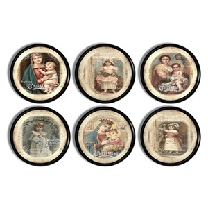 Vintage Christian Christmas Cabinet Knobs • Religious Nativity & Holy Holiday Art • Victorian Faith Decor Hardware • 4/6/12pc • 815O29 .