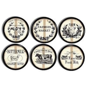 Dairy Cow Farmhouse Knob Set, Vintage French Country Cabinet Handle, Rustic Farm Furniture Drawer Pull, Antique Cottage Hardware 317G25 #1