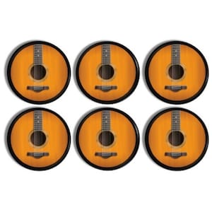 Acoustic Guitar Theme Cabinet Knobs, Decorative Music Lover Drawer Pull Handles, Musical Instrument Furniture Hardware - 325A1 .
