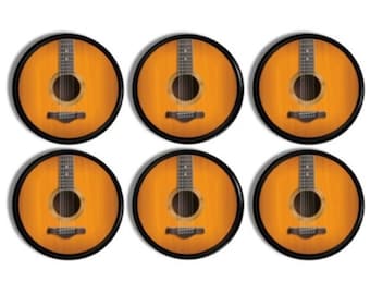 Acoustic Guitar Theme Cabinet Knobs • Decorative Music Lover Drawer Pull Handles • Musical Instrument Furniture Hardware • 325A1 .