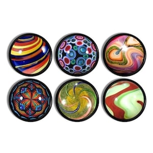 Colorful Marble Cabinet Knobs • Retro Swirl Drawer Pulls • Vibrant Eclectic Art Hardware • Kids Room Handles • Set of 4 or 6 • 815Z13 #1