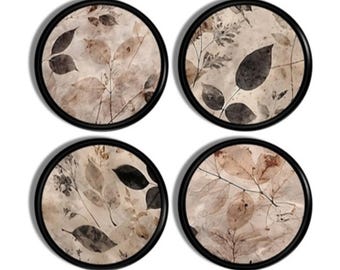 Pressed Botanical Cabinet Knobs • Herbarium Leaf Drawer Pulls • Organic Modern Hardware • Japandi Decor • Moody Neutral Style • 826A5 #2 .