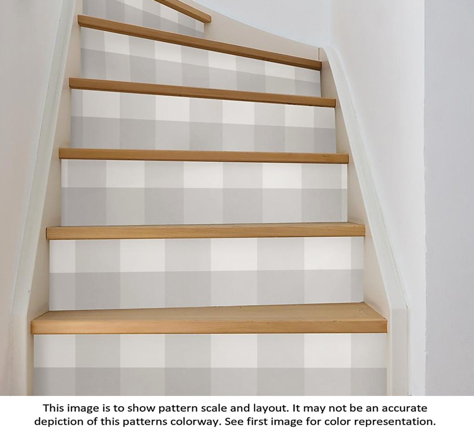 Large Gingham Print Wallpaper Light Gray Buffalo Check Etsy