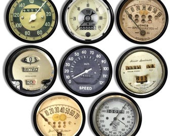 Speedometer Gauge Furniture Knobs, Old Antique Car Part Automotive Decor, Man Cave Bar Cabinet Drawer Pull, Industrial Art Door Handle 119A1